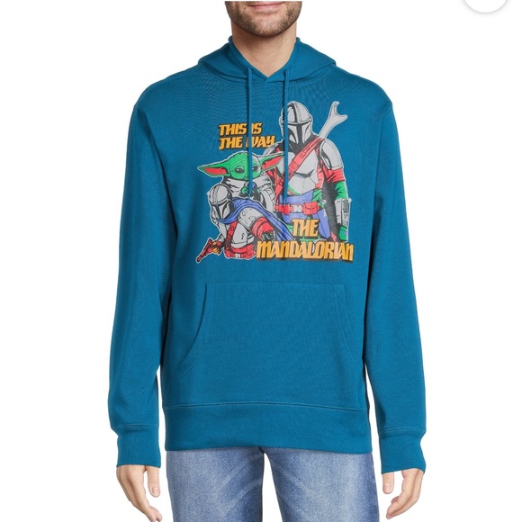Star Wars Other - Star Wars Mandalorian Men’s Action Stack Redux Grogu Graphic Hoodie NWT Size M